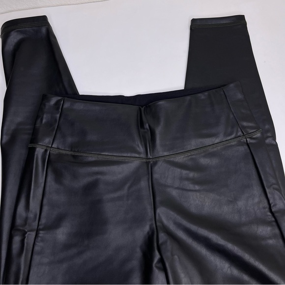 Athleta All Over Gleam‎ Tight Faux Leather Leggings Black Medium - Picture 5 of 12